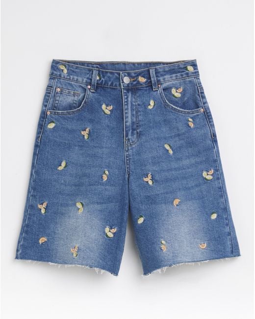 Simply Be Blue Fruit Bermuda Short