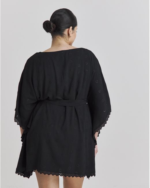 MAGISCULPT Black Beach To Beach Broderie Beach Kaftan