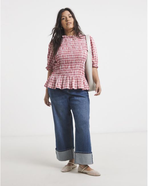 Simply Be Red Peplum Blouse