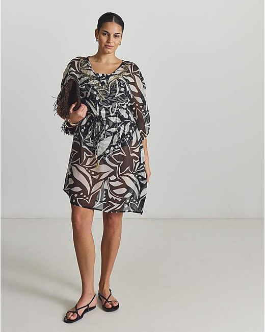 MAGISCULPT Gray Embellished Kaftan