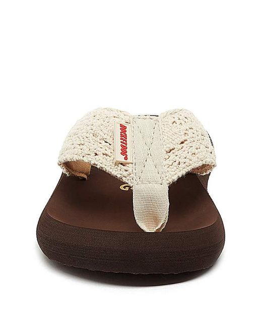 Rocket Dog White Crochet Toe Post Sandals