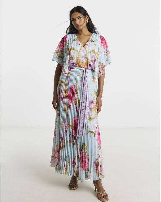 Joanna Hope Multicolor Printed Pleated Dress