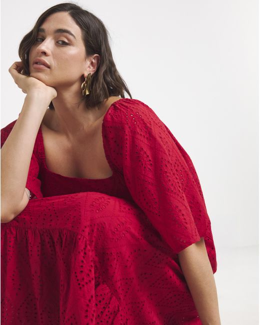 Simply Be Broderie Tiered Maxi Dress