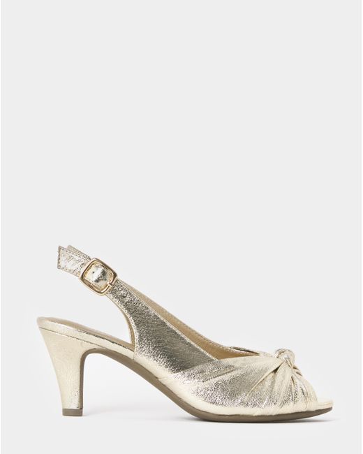 JD Williams Natural Knotted Peep Toe Heel Ex Wide