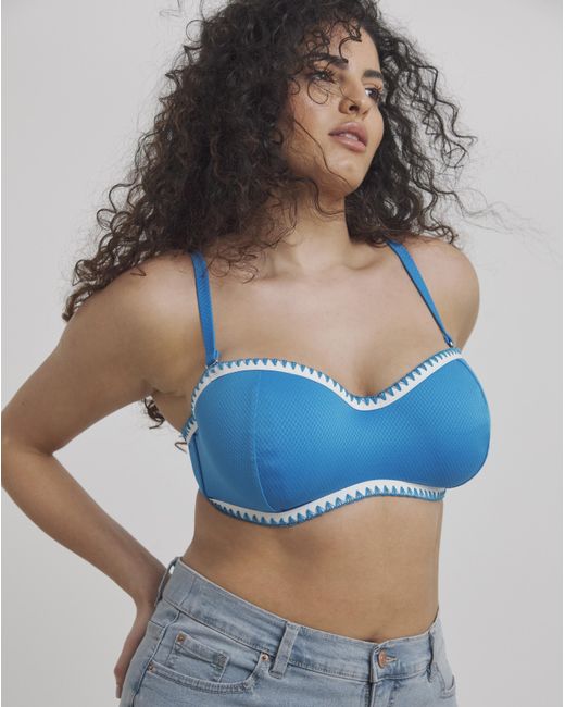 Figleaves Blue Frida Bandeau Bikini Top