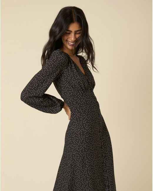 Nobody's Child Black Kennedy Spot Midi Dress