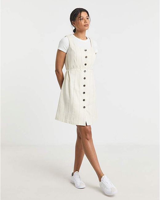 Simply Be Blue Linen Look Tailored Dress