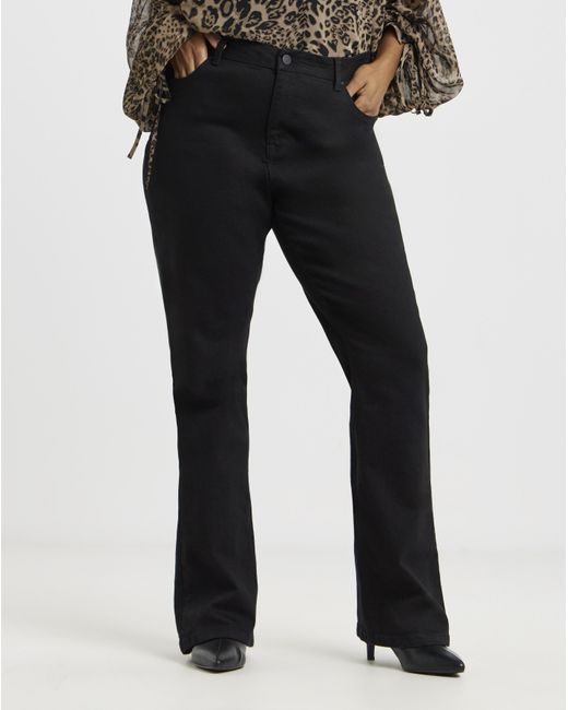Simply Be White Stretch Denim Flared Jeans