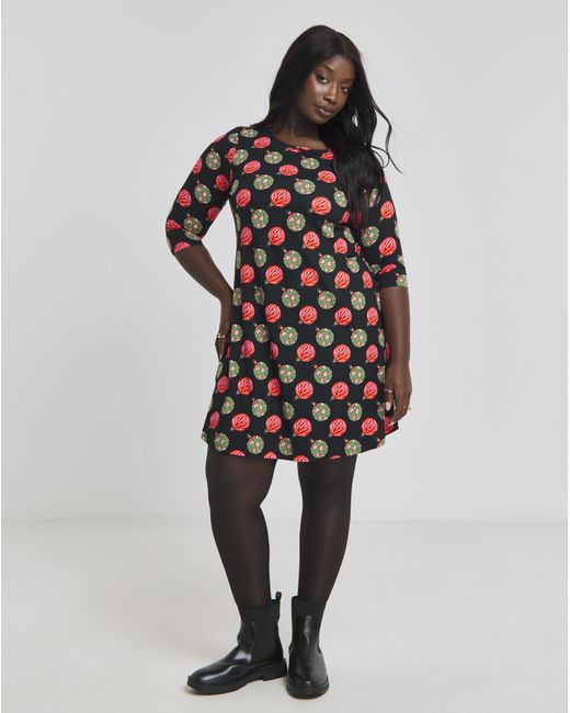 Simply Be Multicolor Supersoft Novelty Print Dress