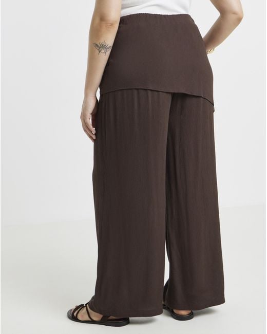 Simply Be Brown Tie Wast Trouser