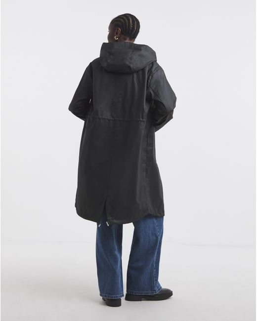 Simply Be Blue Check Lined Coated Coat