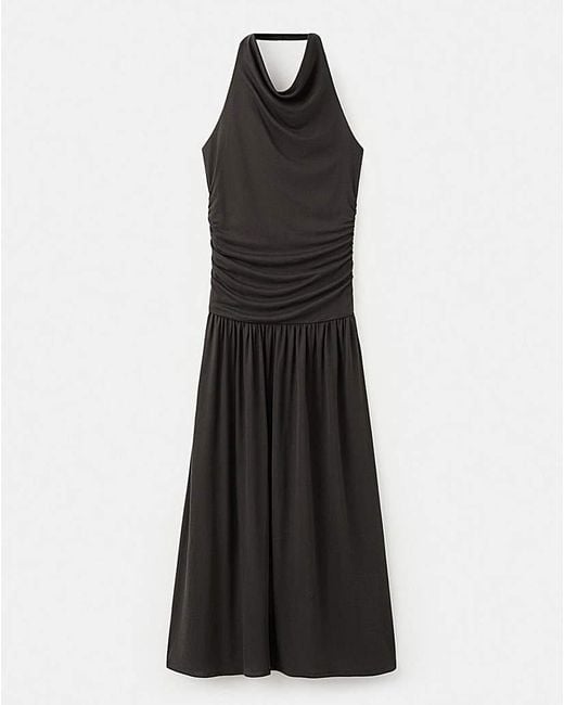Mango Black Draped Halter Dress