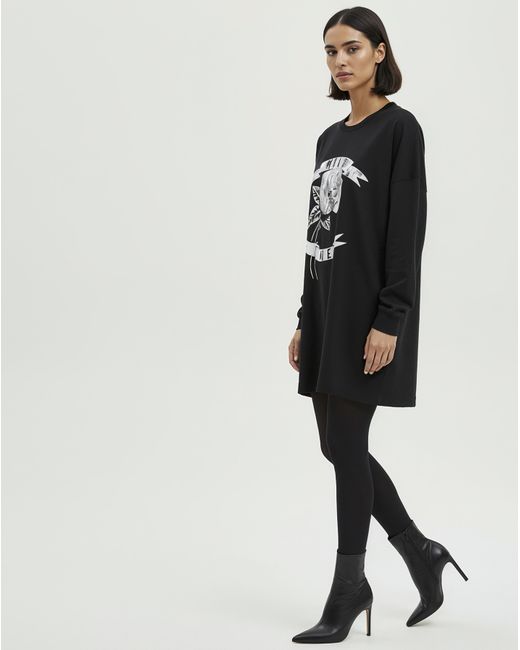 Religion Black Sweatshirt Graphic Dress