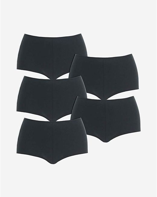 Pretty Secrets Black 5 Pack Boy Short Knickers