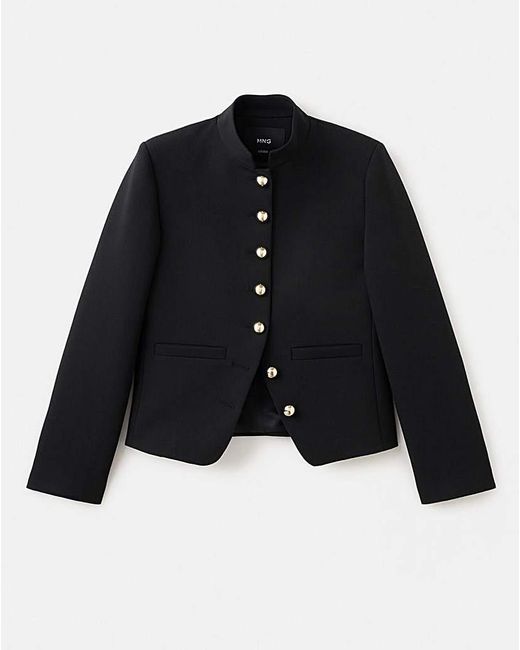 Mango Blue Jacket With Button
