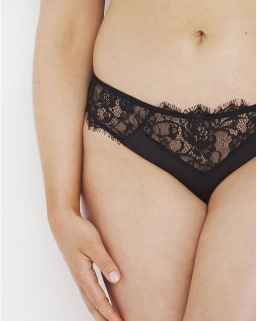 Figleaves Black Pulse Lace Brazilian