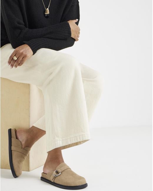 Simply Be Natural Buckle Flat Mule Extra Wide
