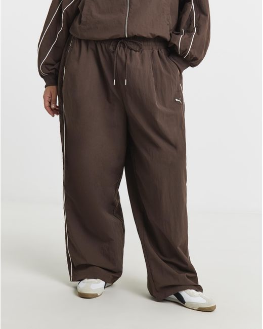 PUMA Brown Relaxed Woven Track Pant