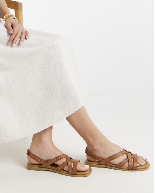 JD Williams Pink Contrast Stitch Strappy Sandal Wide