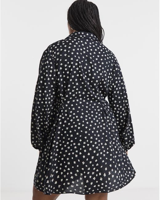 Simply Be Black Shirt Dress With Cinch Waist