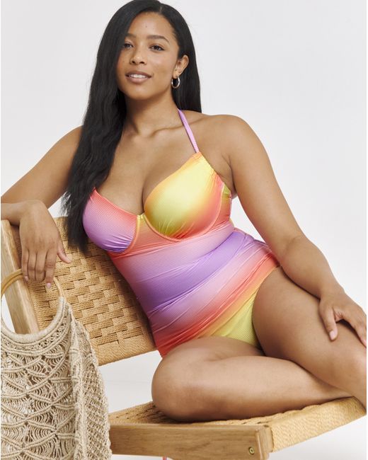 Simply Be Pink Halterneck Swimsuit