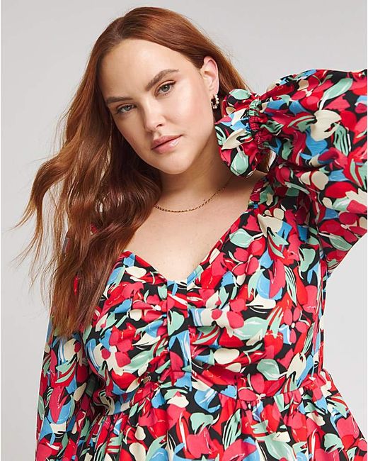 Simply Be Red Bow Front Blouse