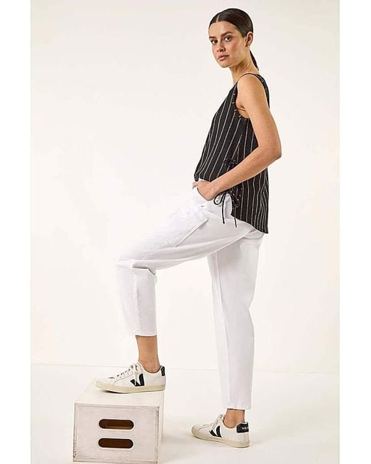 Roman Natural Roman Elastic Waist Stretch Trousers