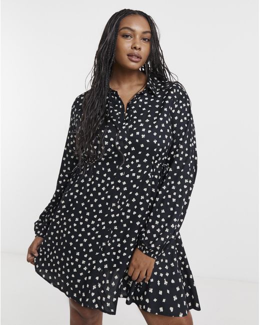 Simply Be Black Shirt Dress With Cinch Waist
