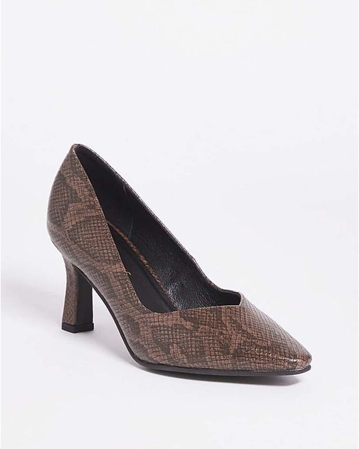 JD Williams White Heeled Court Shoe Eee Fit
