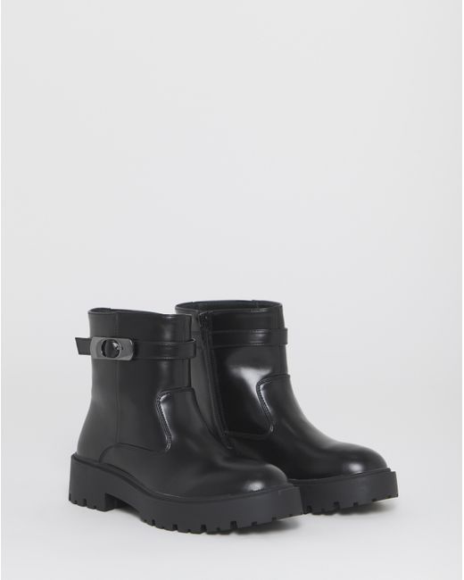 Simply Be Black Chunky Ankle Boot Wide