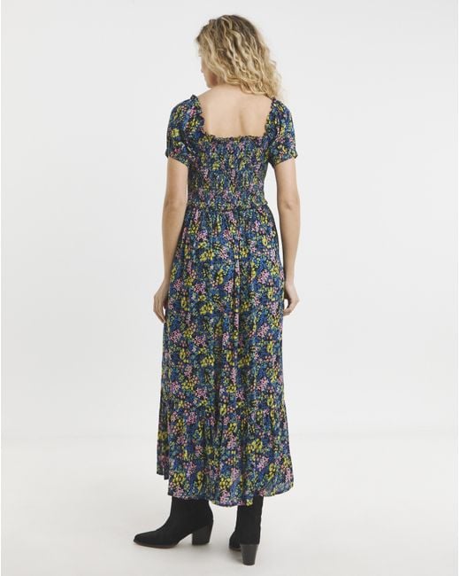 Joe Browns Blue Serena Shirred Crinkle Dress