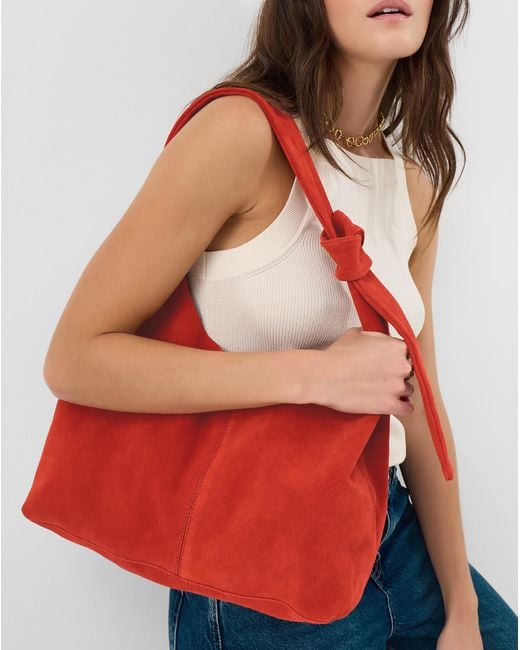 Accessorize Red Knot Leather Shoulder Bag