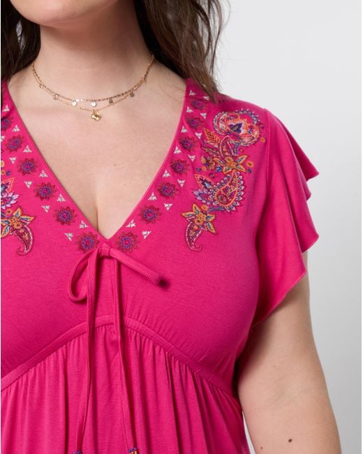 Joe Browns Pink Emily Embroidered Jersey