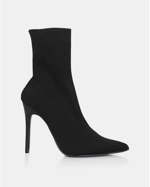 Public Desire Black Miraval Boots Wide E Fit