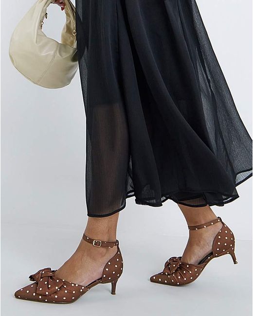 Simply Be Black Two Part Bow Pointed Heel Extra Wide