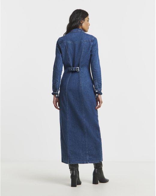 Simply Be Blue Midaxi Shirt Dress