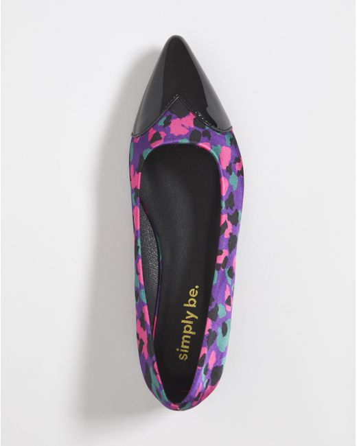 Simply Be White Heart Toe Ballerina Shoes Wide Fit