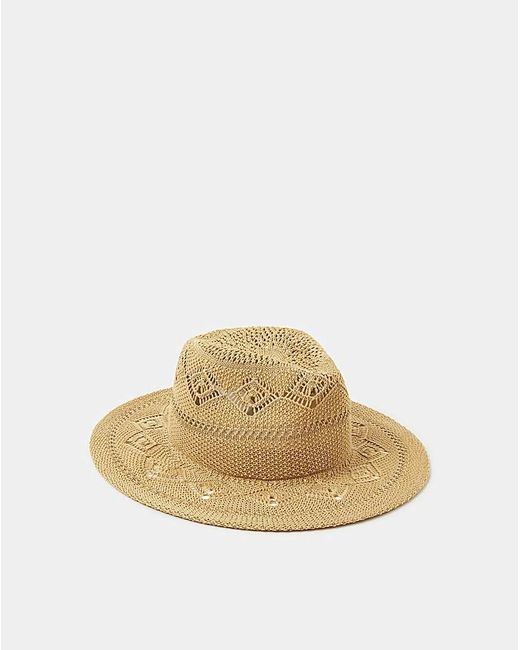 Accessorize Natural Woven Fedora Hat