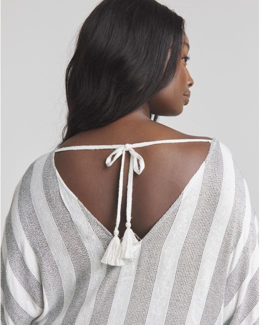MAGISCULPT White Lurex Tassel Beach Kaftan