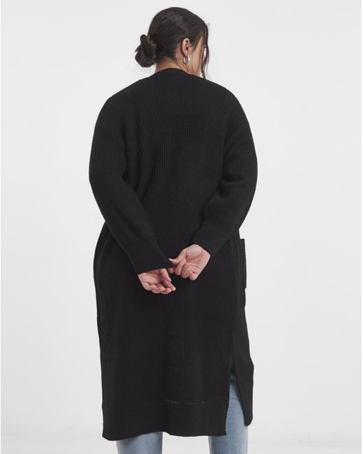 Simply Be Blue Fisherman Rib Longline Cardigan