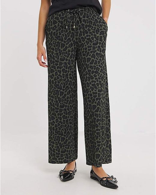 Simply Be Black Jersey Textured Wide Leg Trousers