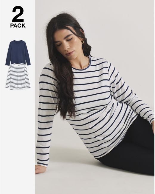 Pretty Secrets Blue 2 Pack Thermal Long Sleeve Tops
