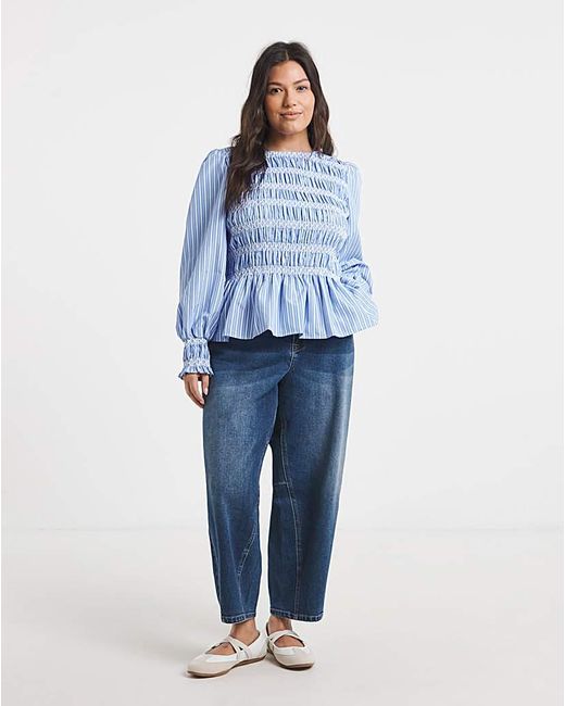 Simply Be Blue Poplin Blouse
