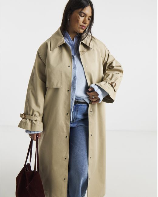 Simply Be Blue Premium Maxi Trench Coat
