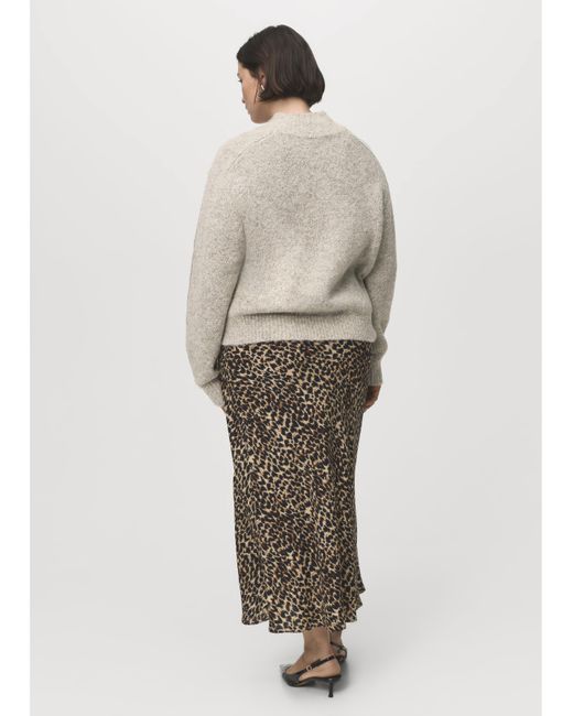 Mango Natural Leopard Print Skirt