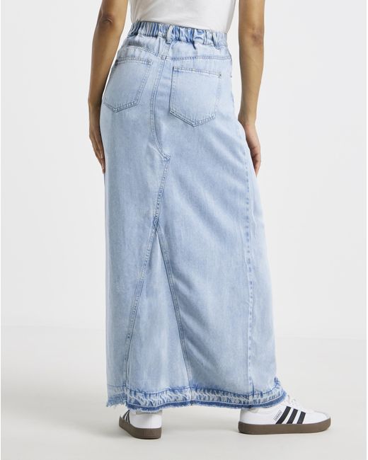 Simply Be Blue Light Was Lyocell Maxi Skirt