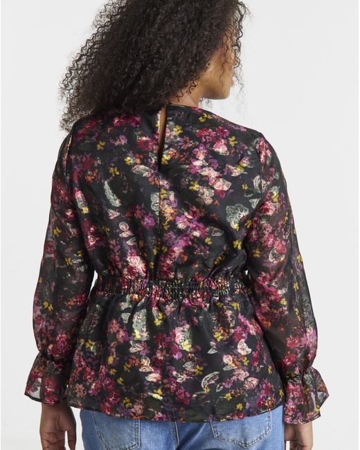 Simply Be Multicolor Foil Print V Neck Blouse