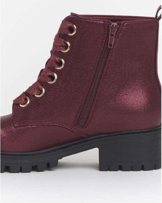 Joe Browns Red Chunky Lace Up Boot E Fit