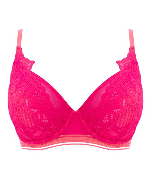 Figleaves Red Harper Geometric Lace Bra
