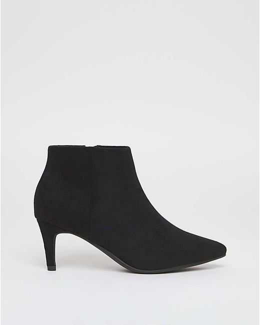 JD Williams White Kitten Heel Pointed Toe Ankle Boot E